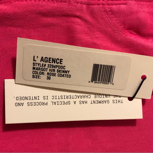 NWT L’AGENCE Margot HR Coated Rose Skinny Jeans,Size-30 - Picture 11 of 17